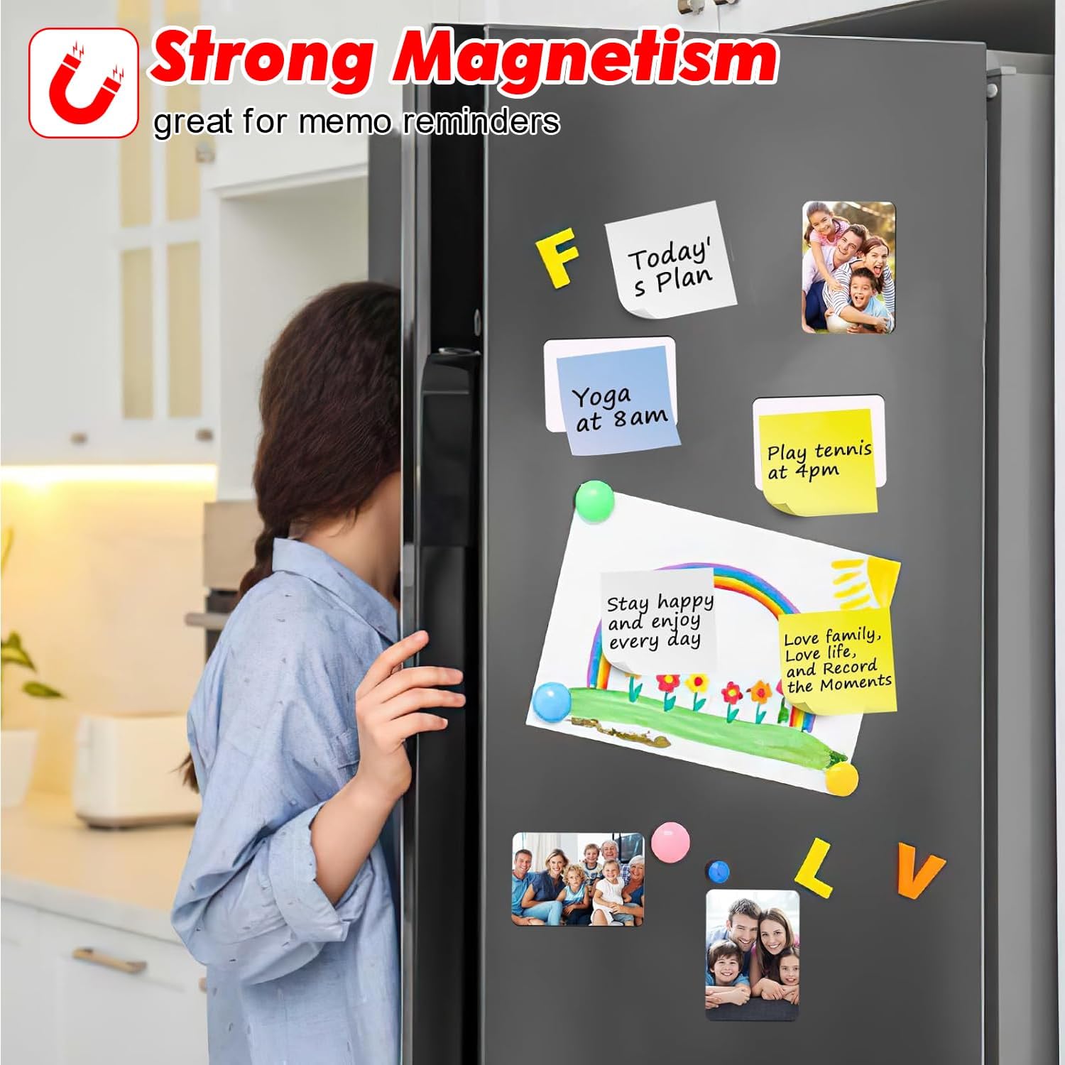 100 Sets Cardboard Magnet Materials Suitable for 2.5x2.5 inch DIY Square Photo Fridge Magnet Maker Machine Supplies