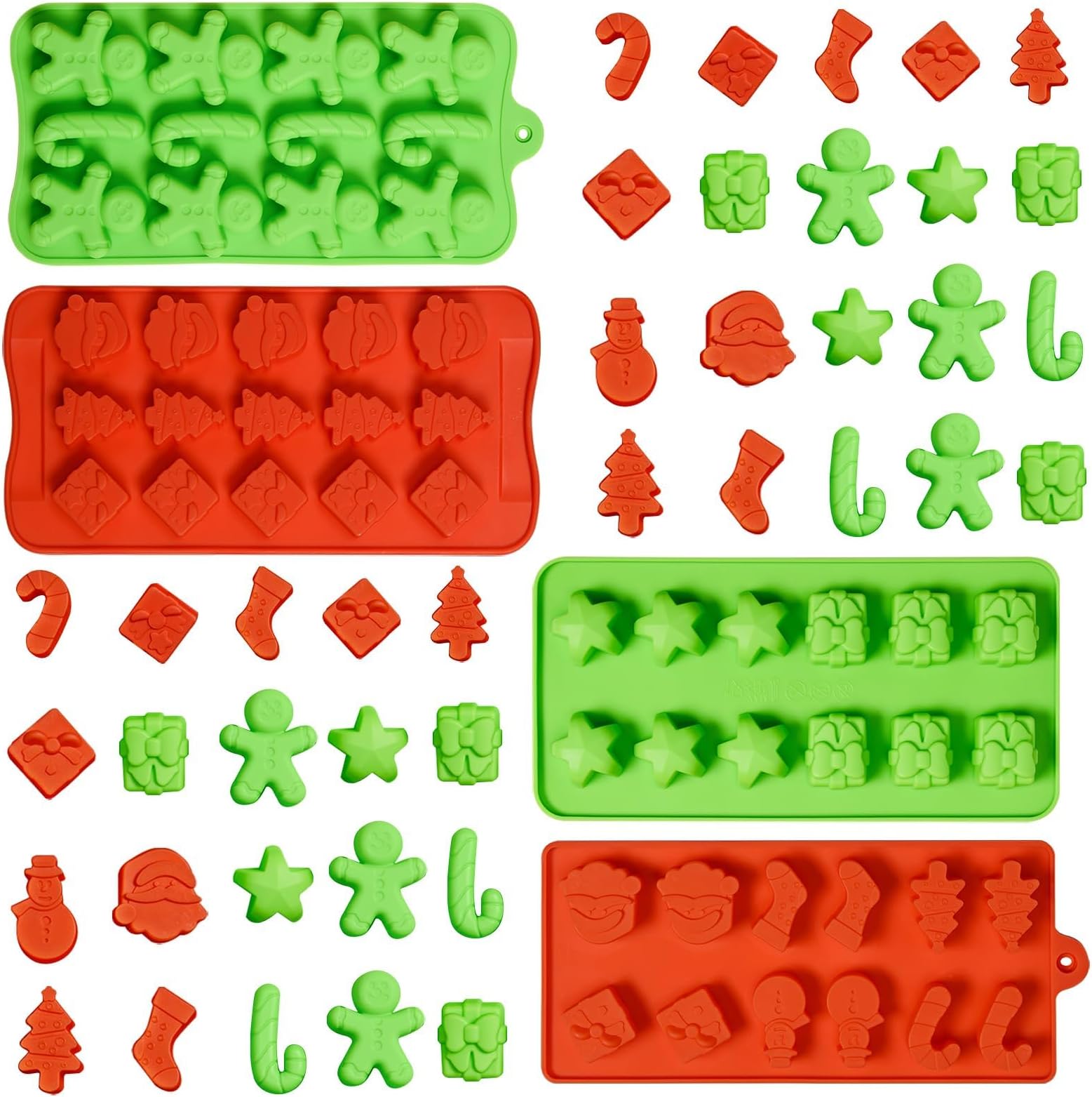 Amazon.com: Christmas Silicone Molds - Large 3D Shape Tree, Gingerbread ...