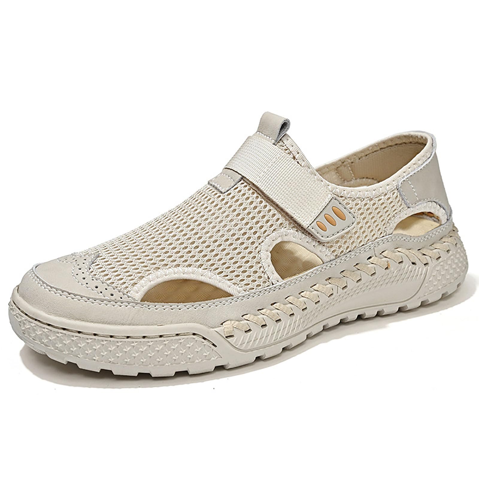 Herren-Schuhe mit hohlem Netzstoff, Klettverschluss, leicht, atmungsaktiv, geschlossene Zehen, athletisch, Sport, Outdoor, Strand, Freizeit, Wandern