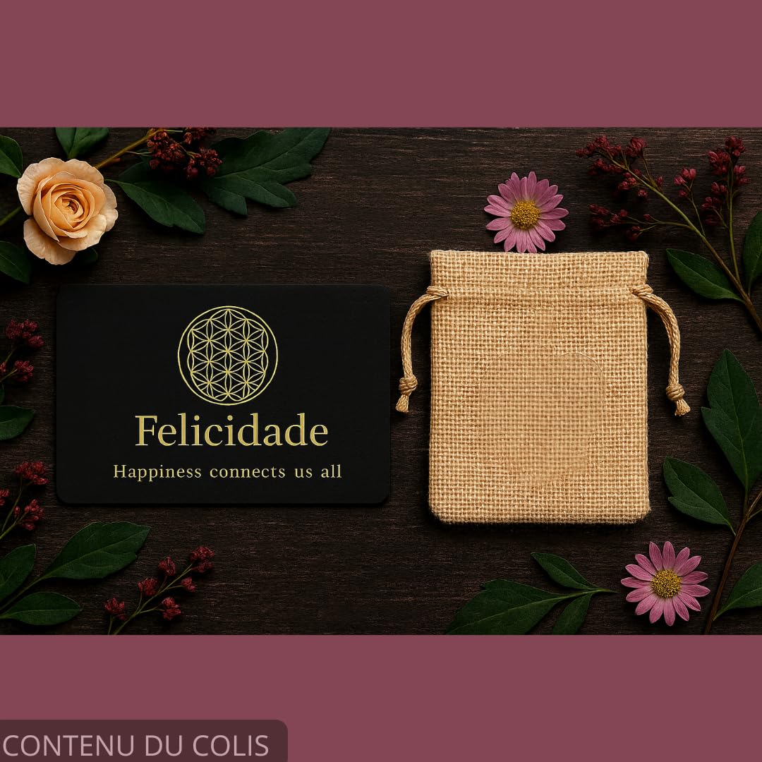 Felicidade Bracelet en Labradorite + Pochette Artisanale offerte – Pierre Naturelle 8MM – Protection & Bien-Être – Bijou Énergétique Unisexe en Lithothérapie pour Homme & Femme, Méditation & Cadeau