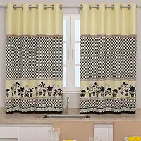 Cortina Cozinha Oxford 2,00x1,40 Estampada Cappuccino Janela Vitrô Ilhós Blackout Blecaute Decorativa Poliéster Varão (Fazendinha)