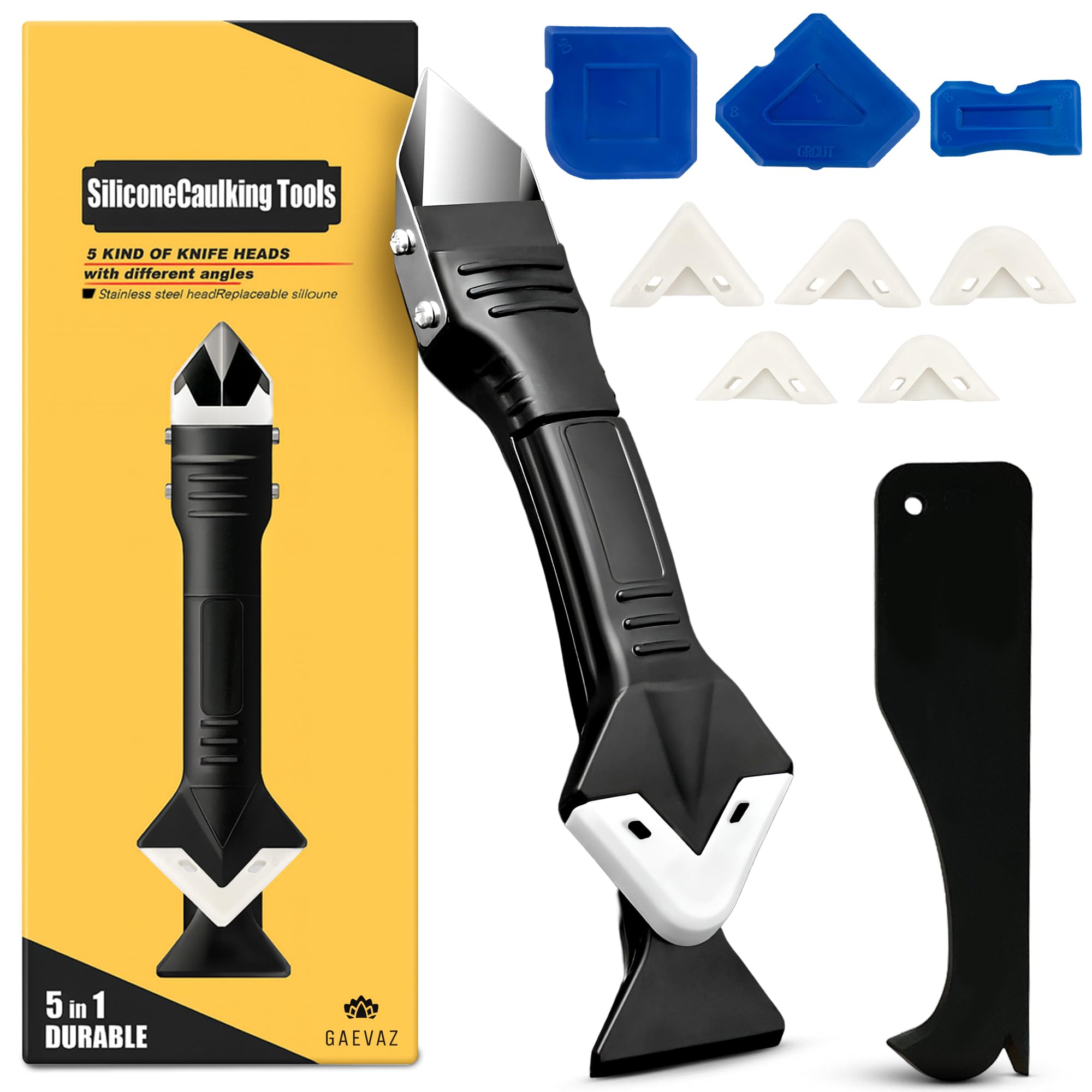 Kit Aplicador Silicona Profesional 10 Piezas – Herramientas para Juntas, Esquinas y Sellado – Espátulas, Rascador y Alisador – Ideal para Baño, Cocina y Ventanas (10 Piezas)