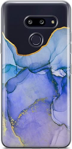 Miniatura 5 de Funda transparente compatible con LG Stylo 6 5 4 K61 K51S K41S K30 K20 Q70 Q60 cubierta de mármol de silicona ligera pintura abstracta diseño dorado