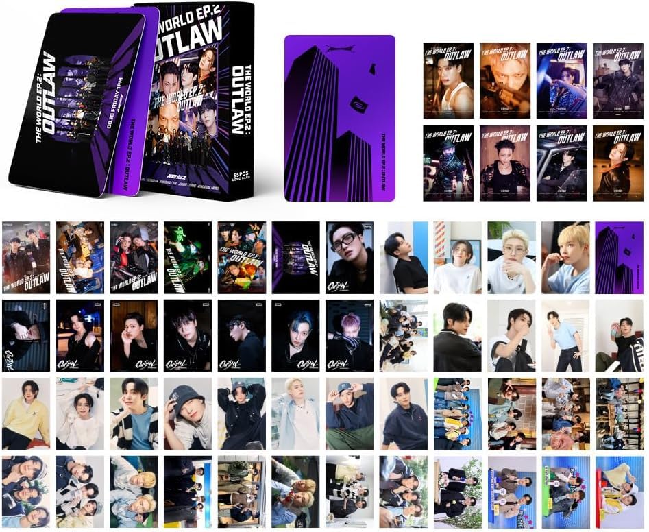 Ateez Photocards The World EP.2: Outlaw 55pcs New Album Cards Mini