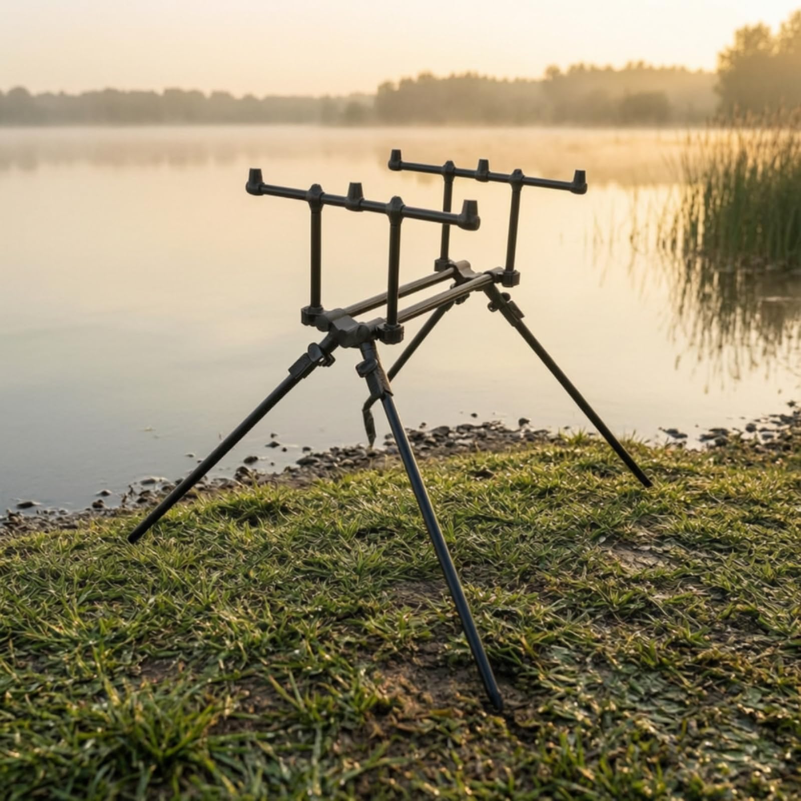 Cavalletto Porta Canne in Alluminio Cavalletto Porta Canne Stabile Reggicanna per Carpisti, Pescatori, Carp Fishing
