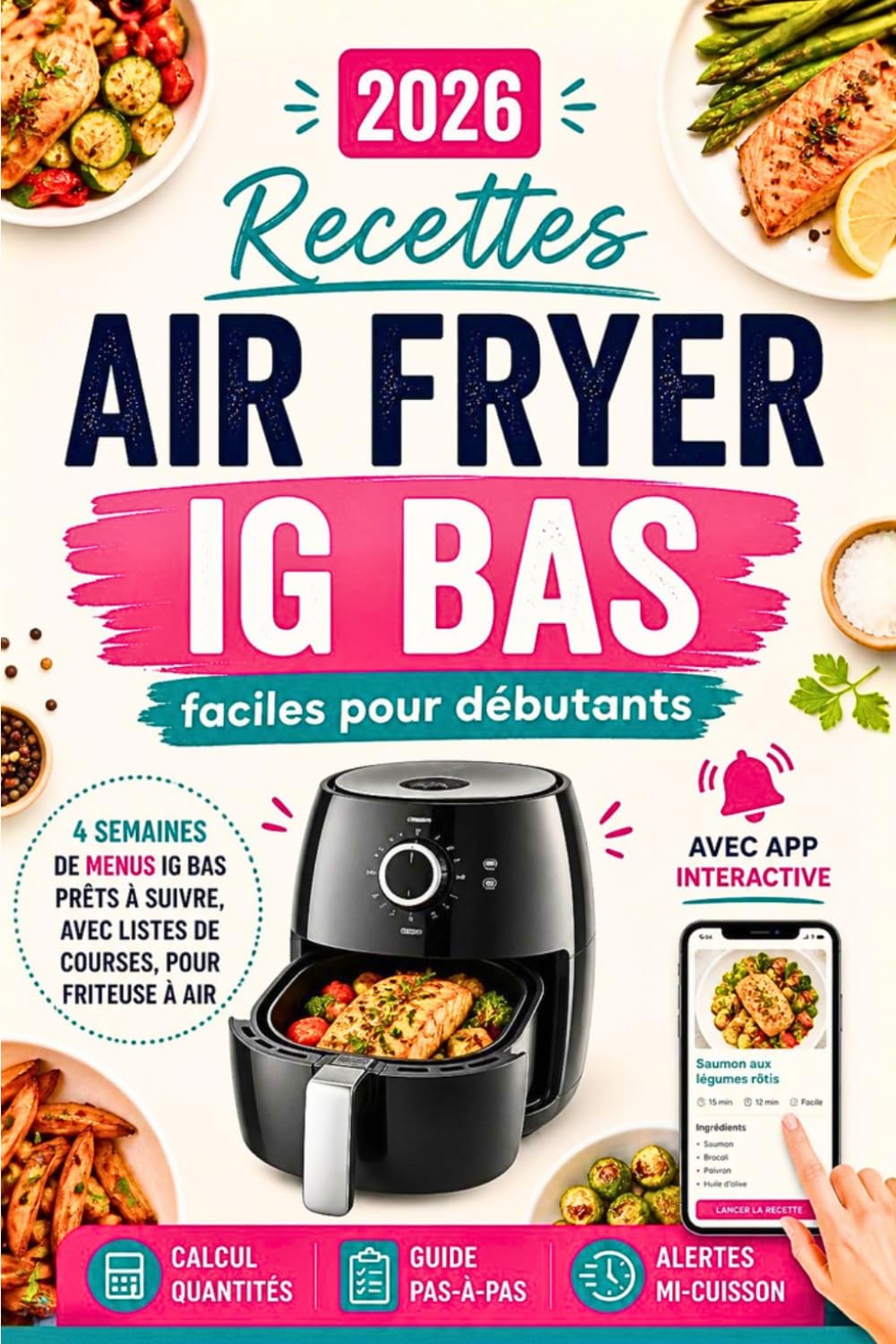 Recettes Air Fryer IG Bas faciles pour débutants: 4 semaines de menus IG bas prêts à suivre, avec listes de courses, pour friteuse à air (en français)