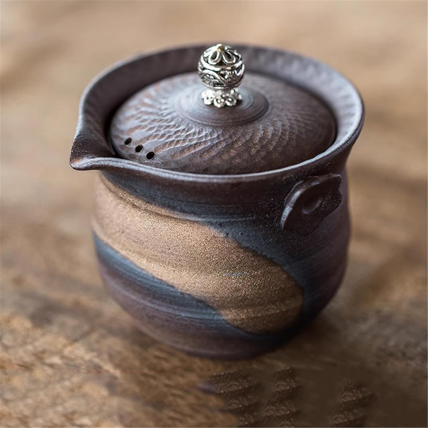 Crackle Teapot - Handmade Ge Kiln Large Brewing Pot-style1