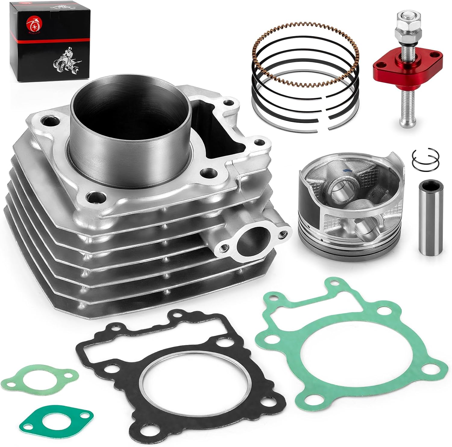 Engine Cylinder Piston Rings Gasket Kit & Tensioner for Kawasaki Bayou 250 KLF250 2003-2011 TOP END REBUILD KIT