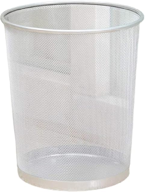 St@llion Metal Circular Bin Wastebasket Mesh Waste Paper Bin Bucket For Bedroom Bathroom Lightweight Sturdy (Silver)