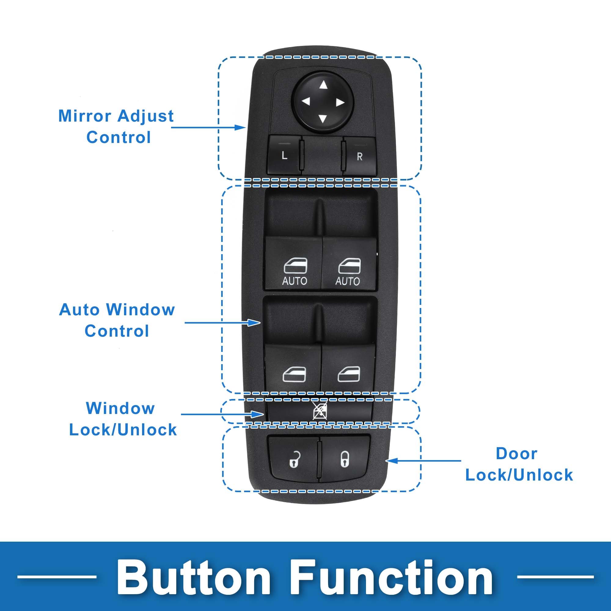 A ABSOPRO Power Window Switch nr 68289802AA/68289802AB przełącznik sterowania oknem do Durango do Jeep Grand Cherokee 2016-2019 czarny