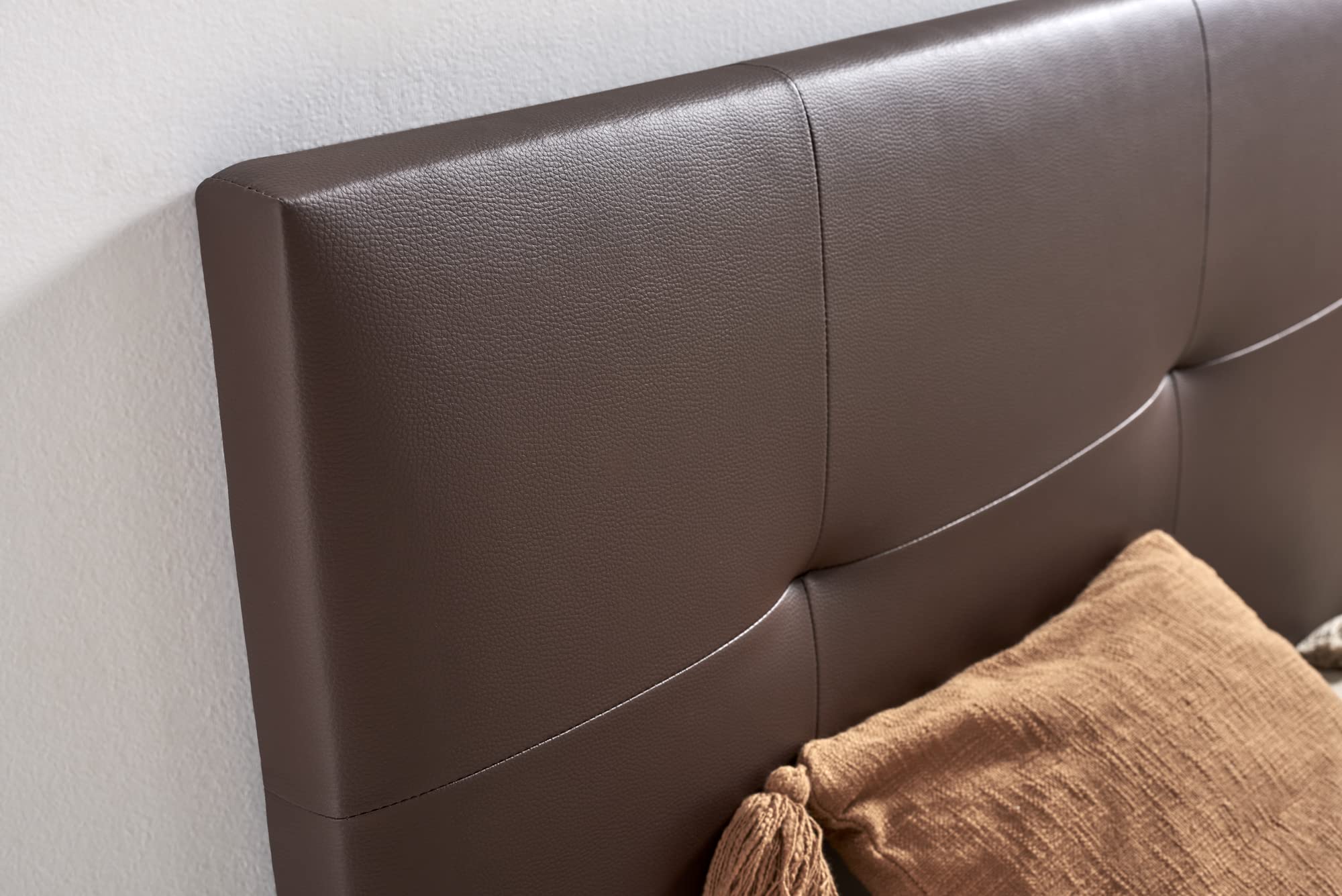 DESCANSIN Cabecero de Cama tapizado – Cabecero Acolchado de Polipiel – Fácil Limpieza, Resistente y Lavable (150X120, Wengue)