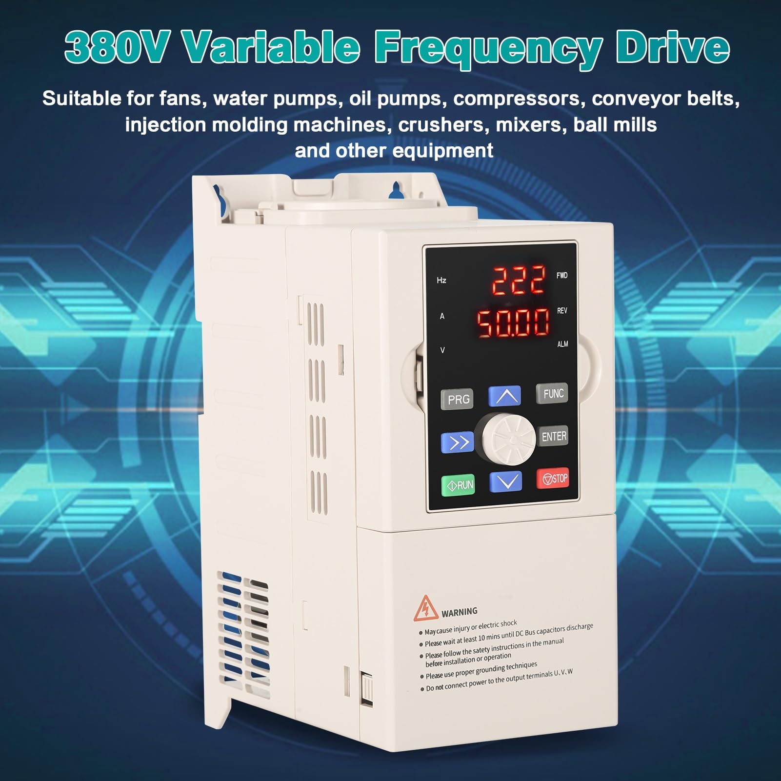 DEWIN Inverter Trifase 380V 2,2KW, Ingresso e Uscita Trifase, Convertitore di Frequenza VFD