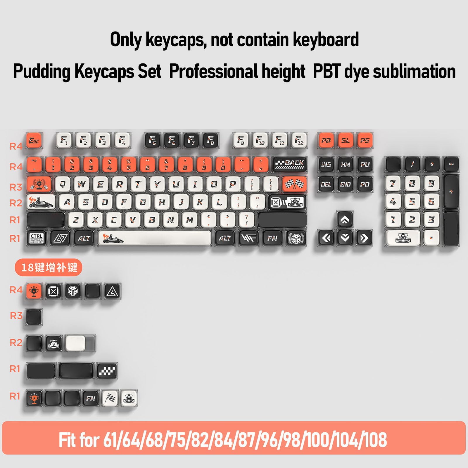 Ausla Pbt Pudding Keycaps Set, 122 Tasti Profilo