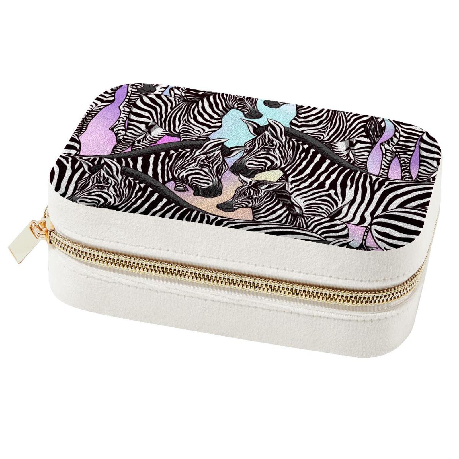 Organiseur de bijoux portable zèbre noir, cadeau demoiselle d'honneur