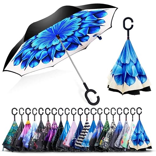 Zomake Inverted Umbrella Double Layer C Handle