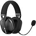 Headset Gamer Havit Fuxi-H3, Com Fio e Sem Fio, Wireless 2,4GHz, Bluetooth, Cabo USB-C, Cabo 3,5mm, Surround, Baixa Latência, Quad-Mode, Cor Cinza
