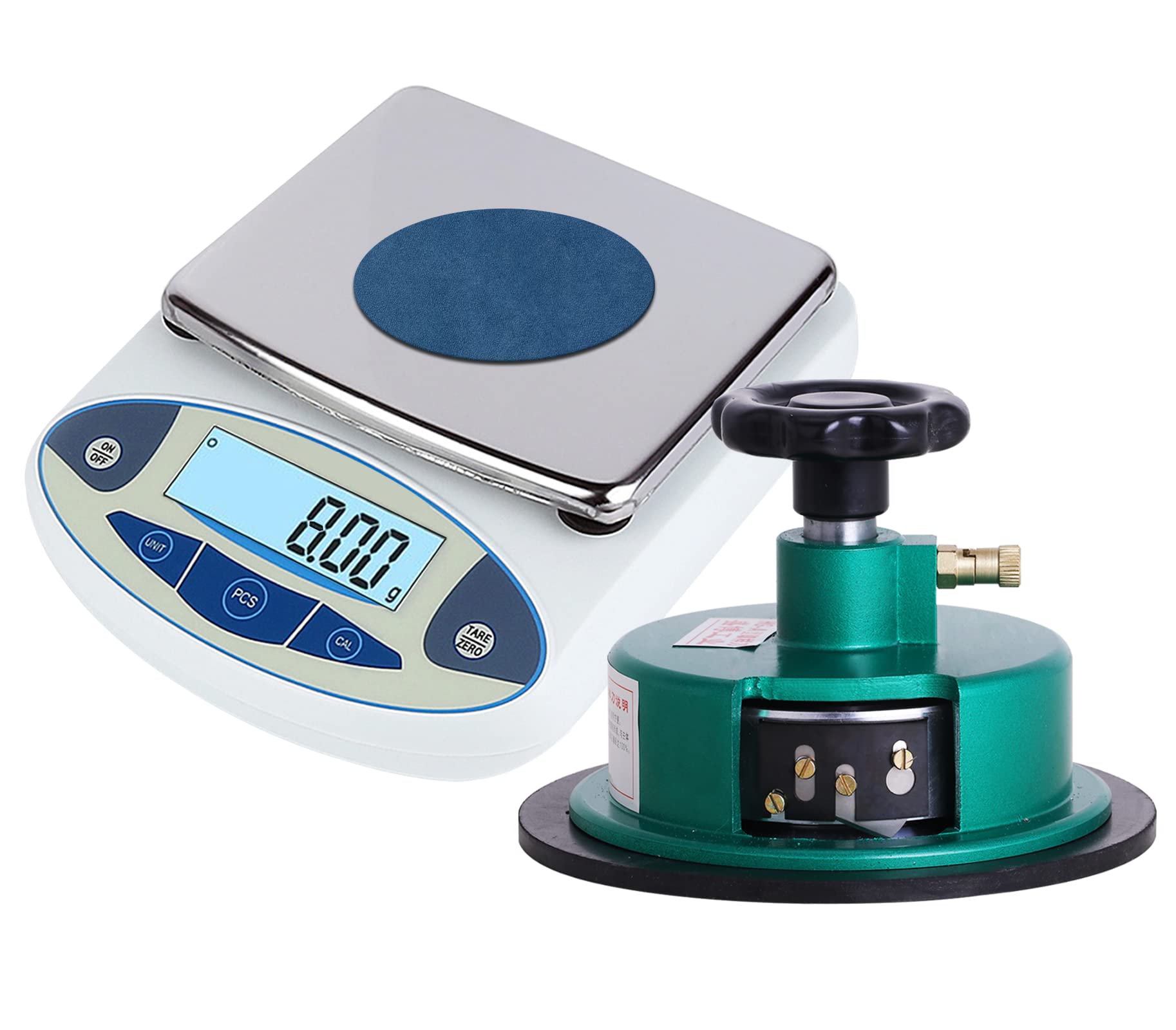 Sampler Cutter 100 Sqcm Round Fabric Puncher Set with 1000g / 0.01g Weight Scale Balance 2mm Textile Fabric Disc Sample Cutter for Cloth Paper Sampling (Sampler Cutter+Balance)