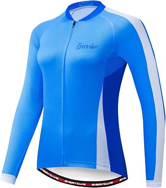 Evervolve Womens Long Sleeve Cycling Jersey Soft Bicycle Jacket Biking Clothes