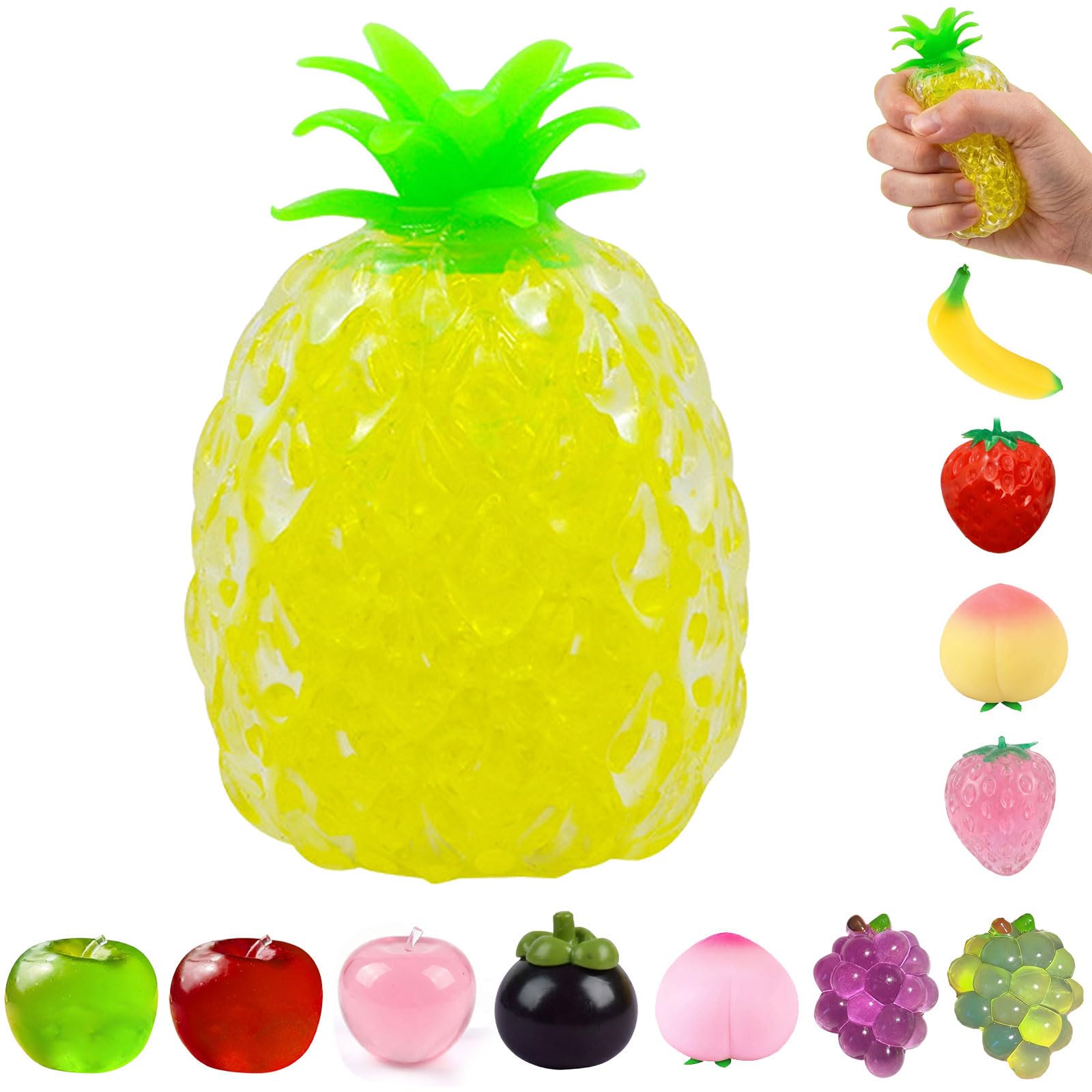 Fruits Squeeze Toys, Cute Apples Squeeze Toys, Squishy Stress Ball Fidget Toy for Kids and Adults Anxiety Relief, Soft Squeeze Sensory Ball Sensory Toys,Funny Desk Decor,Party Favors Gifts (M)