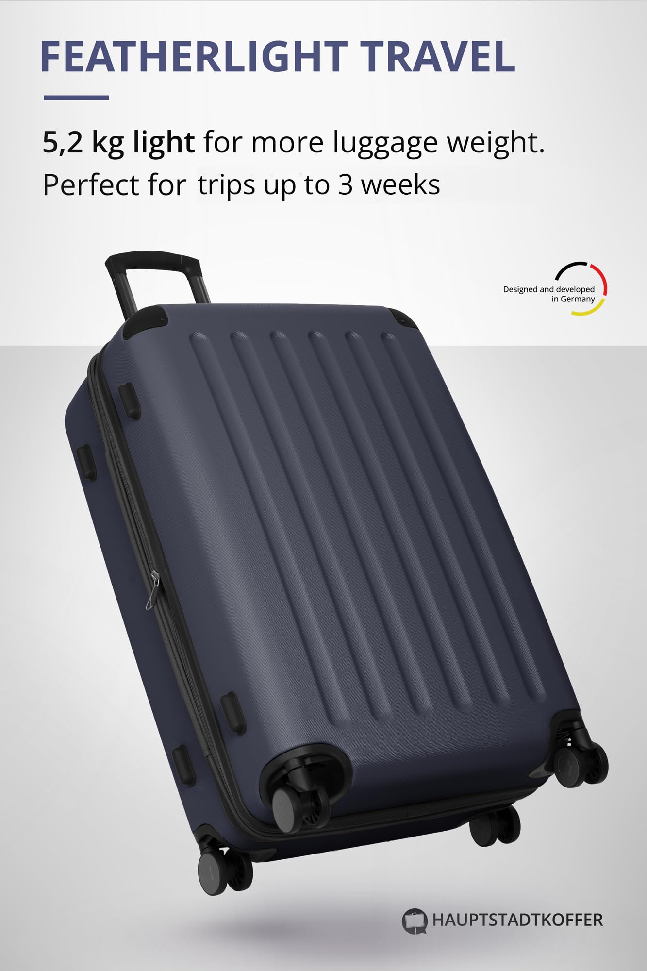 HAUPTSTADTKOFFER - Spree - Maleta rígida, Trolley expandible, Equipaje de Viaje, 4 Ruedas Dobles, TSA, 65 cm, 74 litros, Champán — view 242