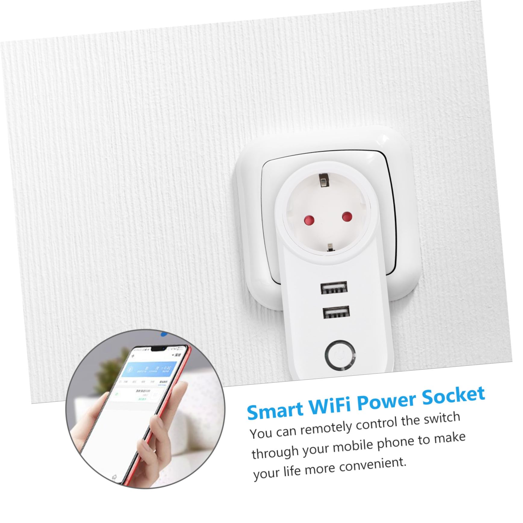 Enchufe Inteligente Wifi con Doble USB Alta Durabilidad Control Móvil Remoto para Hogar Compatible Diseño Estable y Práctico