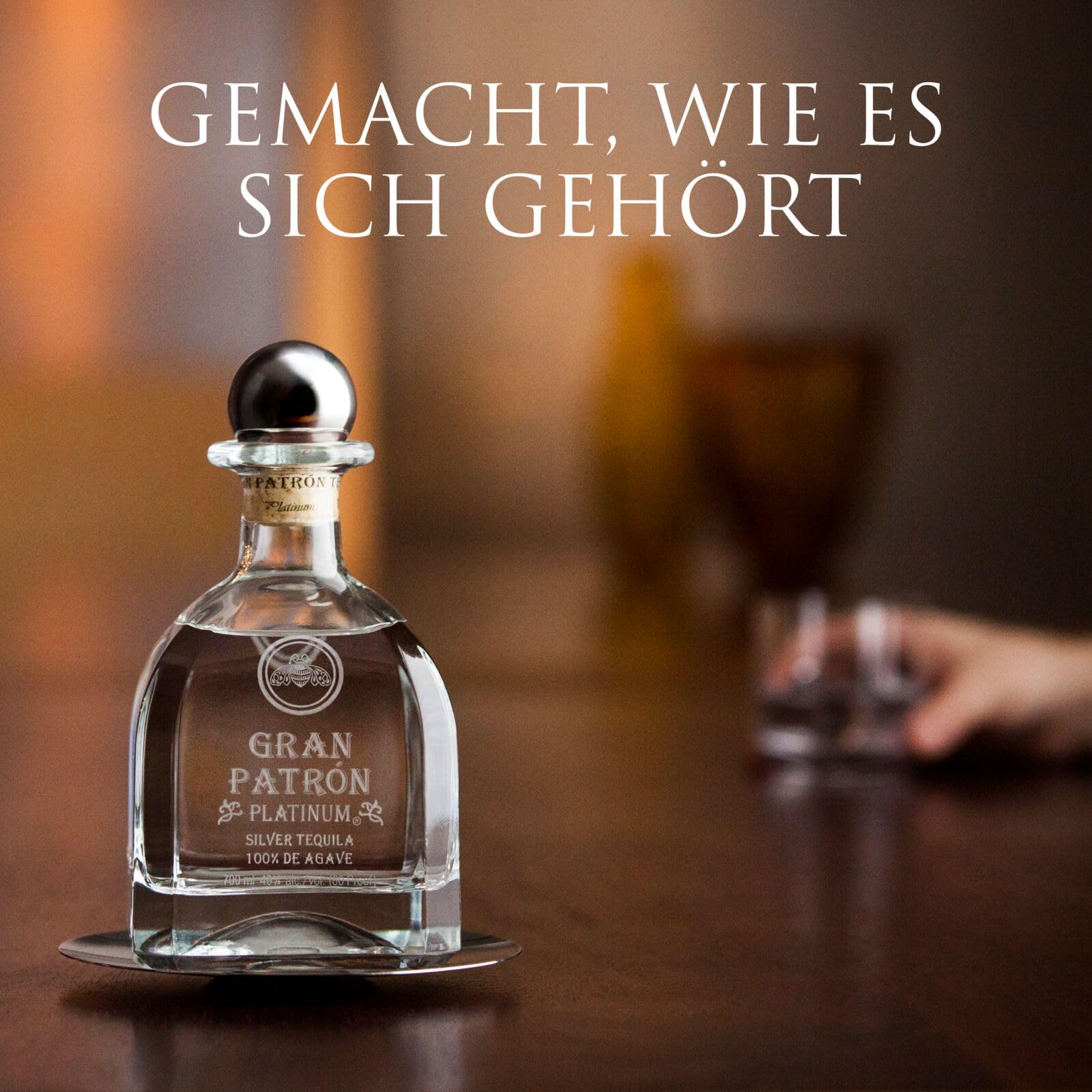 Gran PATRÓN Platinum Ultra-Premium-Tequila aus 100 % besten blauen Weber-Agaven, in Mexiko in kleinen Chargen handdestilliert, 40% Vol., 70 cl/700 ml