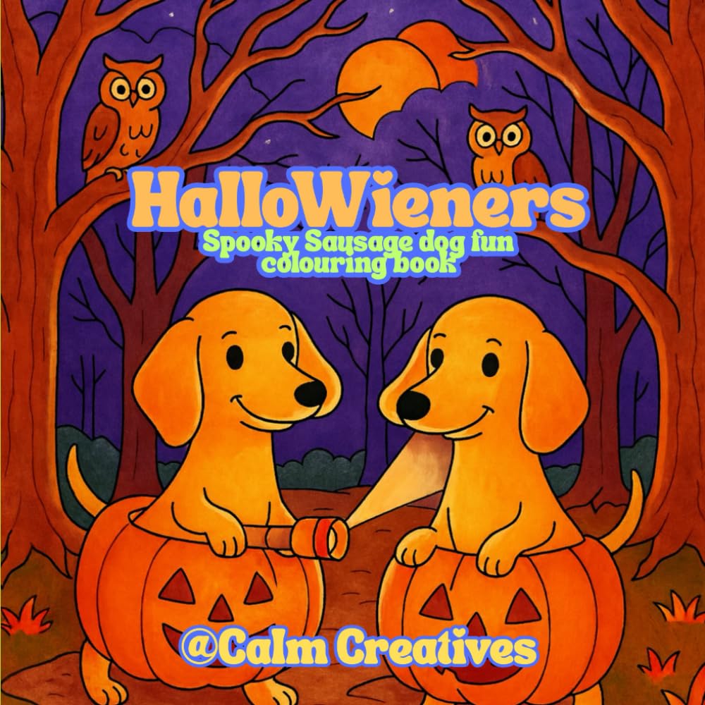 HALLOWIENERS SPOOKY SAUSAGE DOG FUN COLOURING BOOK