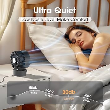 USB Desk Fan Small Quiet, Stepless Speed Flexible Adjust Mini Fans for Home Office Dorm Desktop, Portable Travel Fan Personal Cooling, Plug In USB Powered, Black