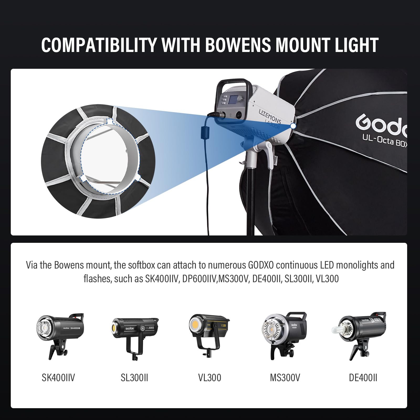 GODOX UL Softbox para fotografía, video, estudio, retrato y fotografía de productos (octa 60)