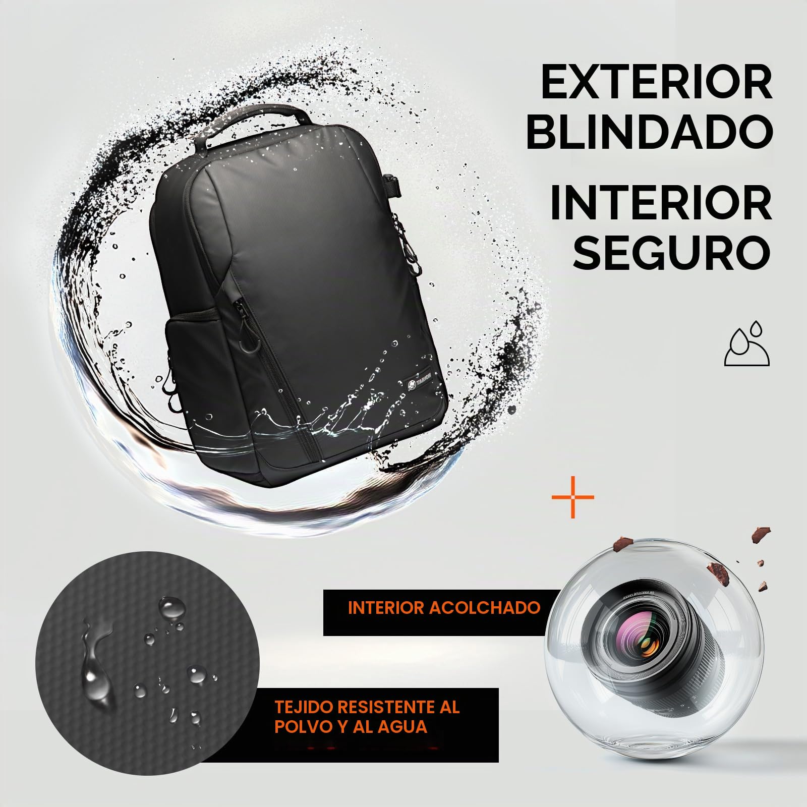 Tarion Mochila para cámara fotográfica, impermeable, bolsa para cámara SLR, mochila para cámara con compartimento para portátil de 14 pulgadas y cubierta de lluvia para cámaras SLR
