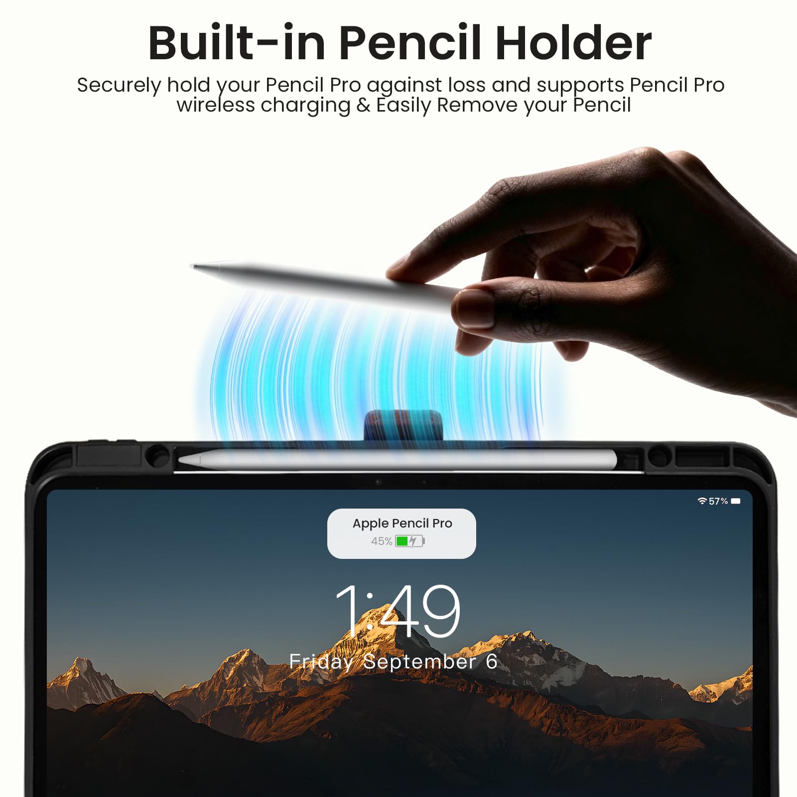 Funda para iPad Air 11 Pulgadas M4/M3/M2 (2026/2025/2024),iPad Air 5/4 Generación 10,9" con Portalapiz & Bolsillo & Correa de Mano,Cierre Magnético Soporte,Auto Sueño/Estela,Marrón Oscuro