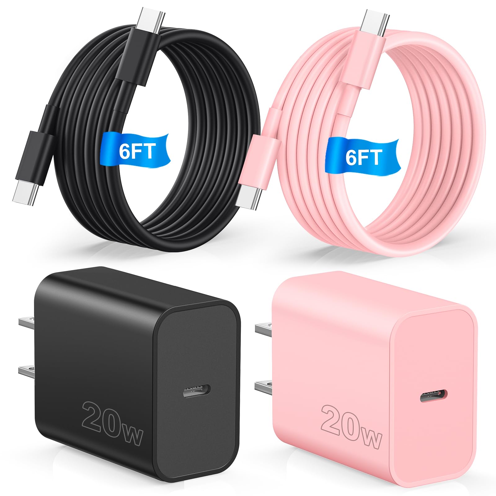 Compatible with iPhone 17 16 Charger Fast Charging 2 Pack USB C Charger Block Type C Chagers with