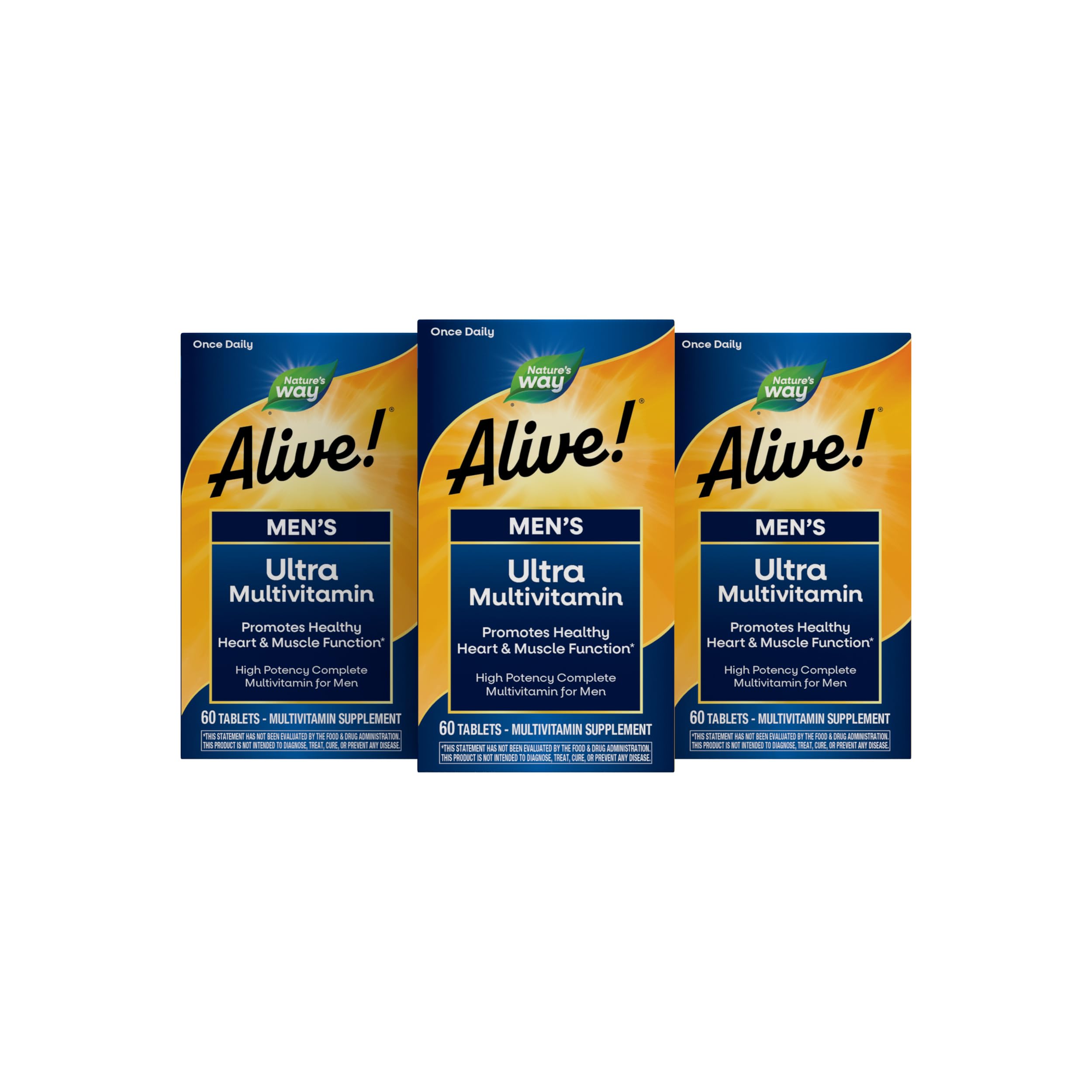 Nature's Way Alive! Men’s Daily Ultra Potency Multivitamin, 60 ct x3 60 Count (Pack of 3)