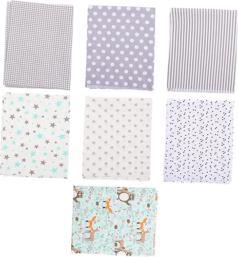 VILLCASE 7pcs Handmade Patchwork Cloth Set para Mesa De Gingham Comforter Patchwork Quilt Quarter Bundles Precut Fabric Squares Sewing Cotton