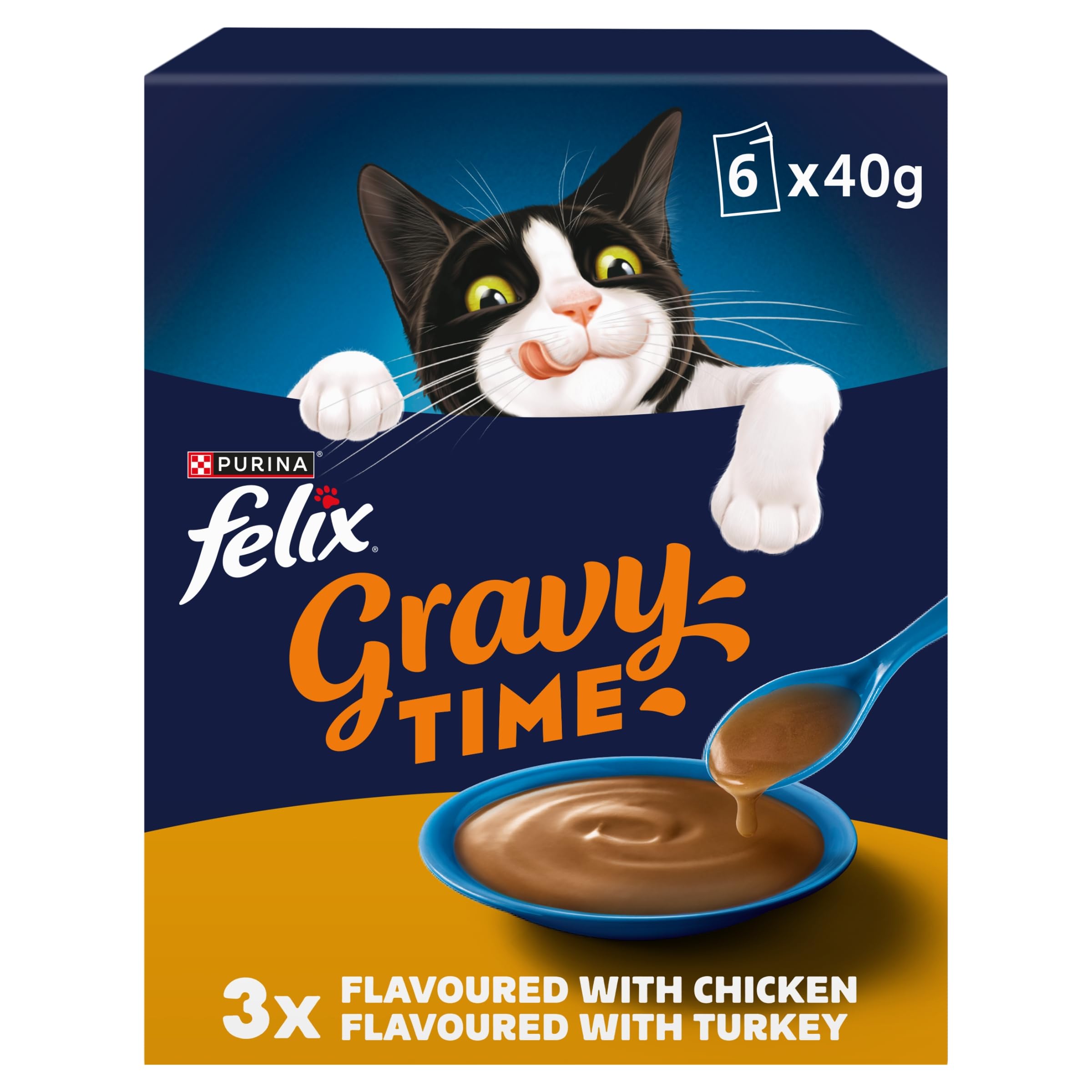 FELIX Gravy Time Chicken and Salmon Wet Cat Food 6x40g