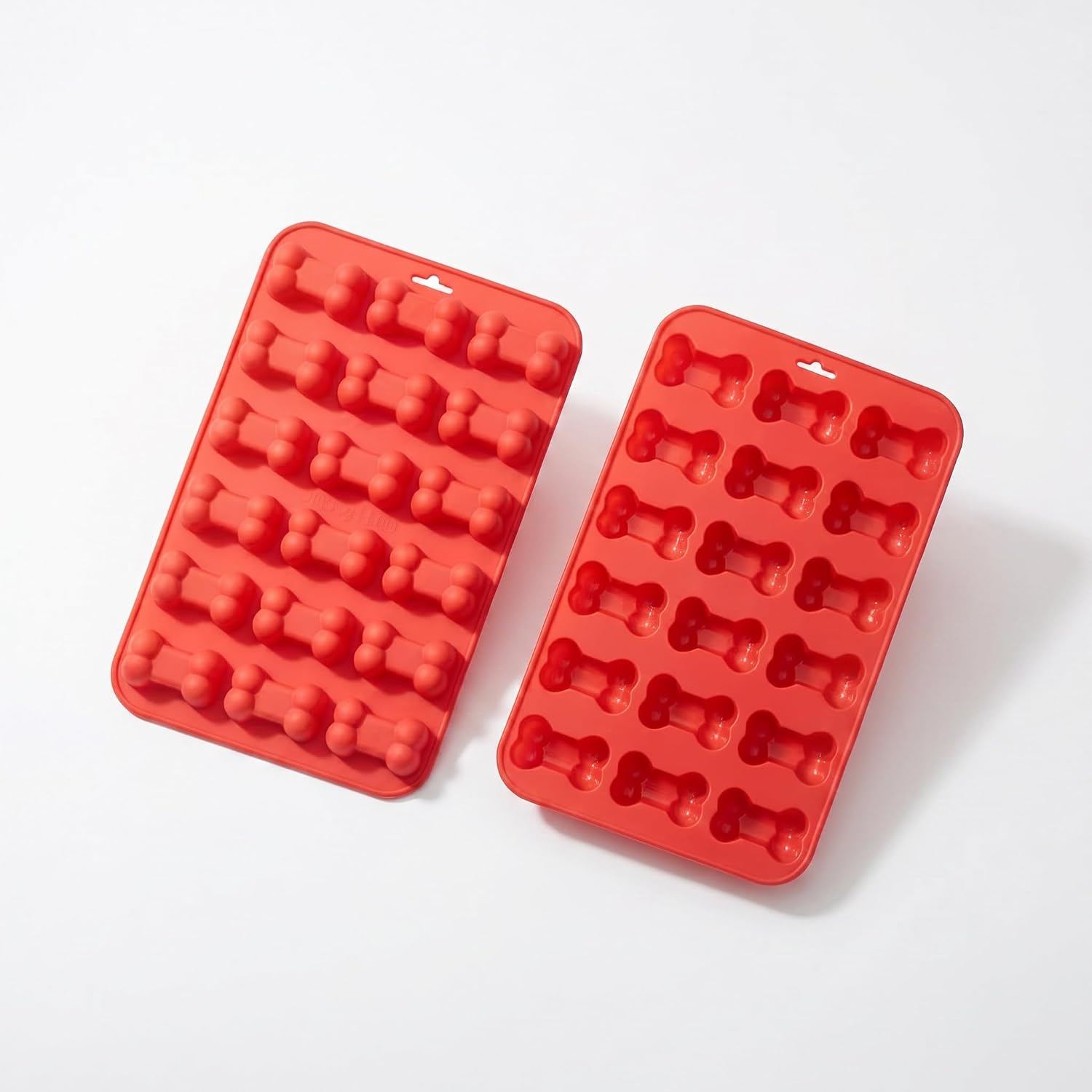 2 Pack Dog Bone Silicone Mold, Reusable Mini Bone Mold for Homemade Dog Treats, Chocolate, Candy, Gummies, Ice Cubes, Flexible Nonstick Baking Tray