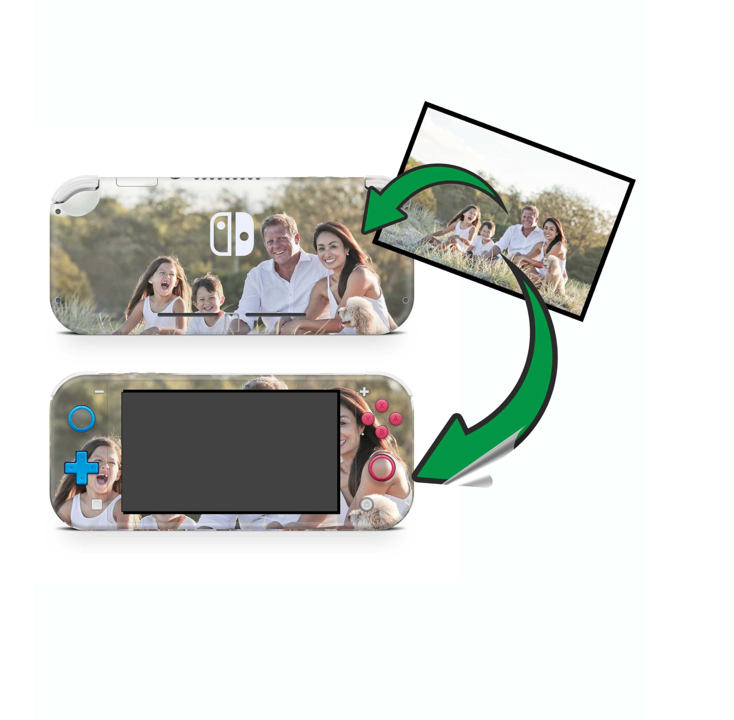 Individueller Aufkleber Skin kompatibel mit Nintendo Switch LITE selbst gestalten Personalisieren, Dein Bild als Schutzfolie Sticker