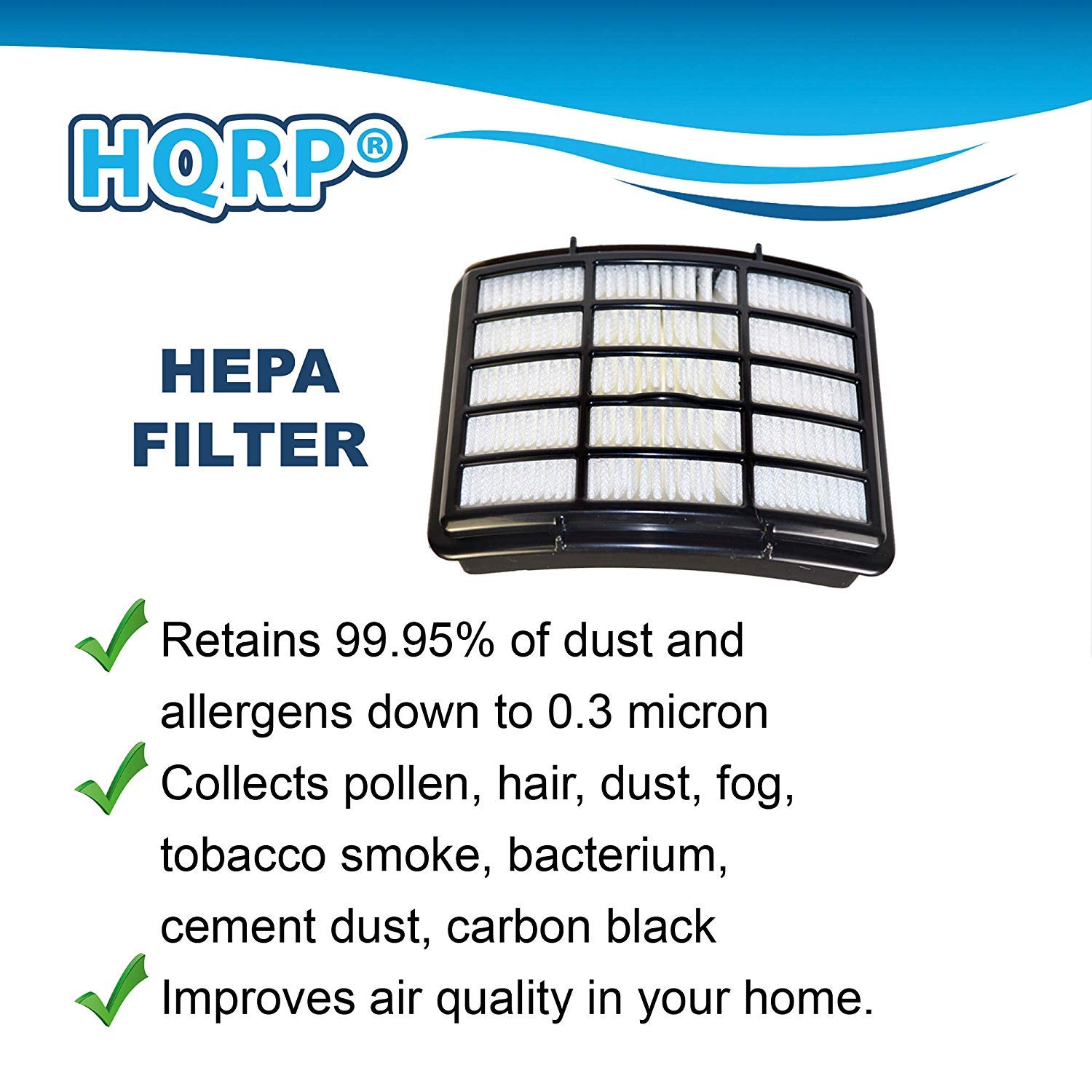 HQRP Filtro HEPA Per Aspirapolvere Shark Navigator Lift-Away Serie NV355 – Classe H13, Alta Efficienza + Regalo Sottobicchiere