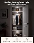 EZVALO 4 Pack Motion Sensor Closet Lights, 1200mAh USB-C Rechargeable LED Puck Lights, Under Cabinet Lights, Dimmable, 3 Color Temps, Magnetic, Stick on for Closet, Stairs, Cabinets, Pantry