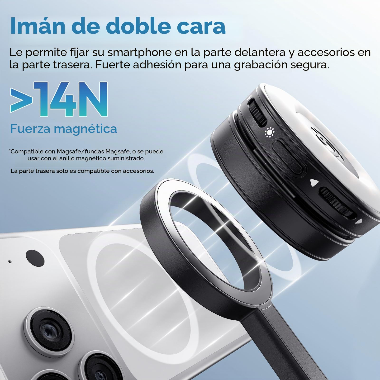 ULANZI SK-21 Trípode Magnético para Teléfono 180cm, Soporte Autodesplegable con 4 Patas, Palo Selfie Bluetooth, Compatible con iPhone 12-17, MagSafe y Samsung