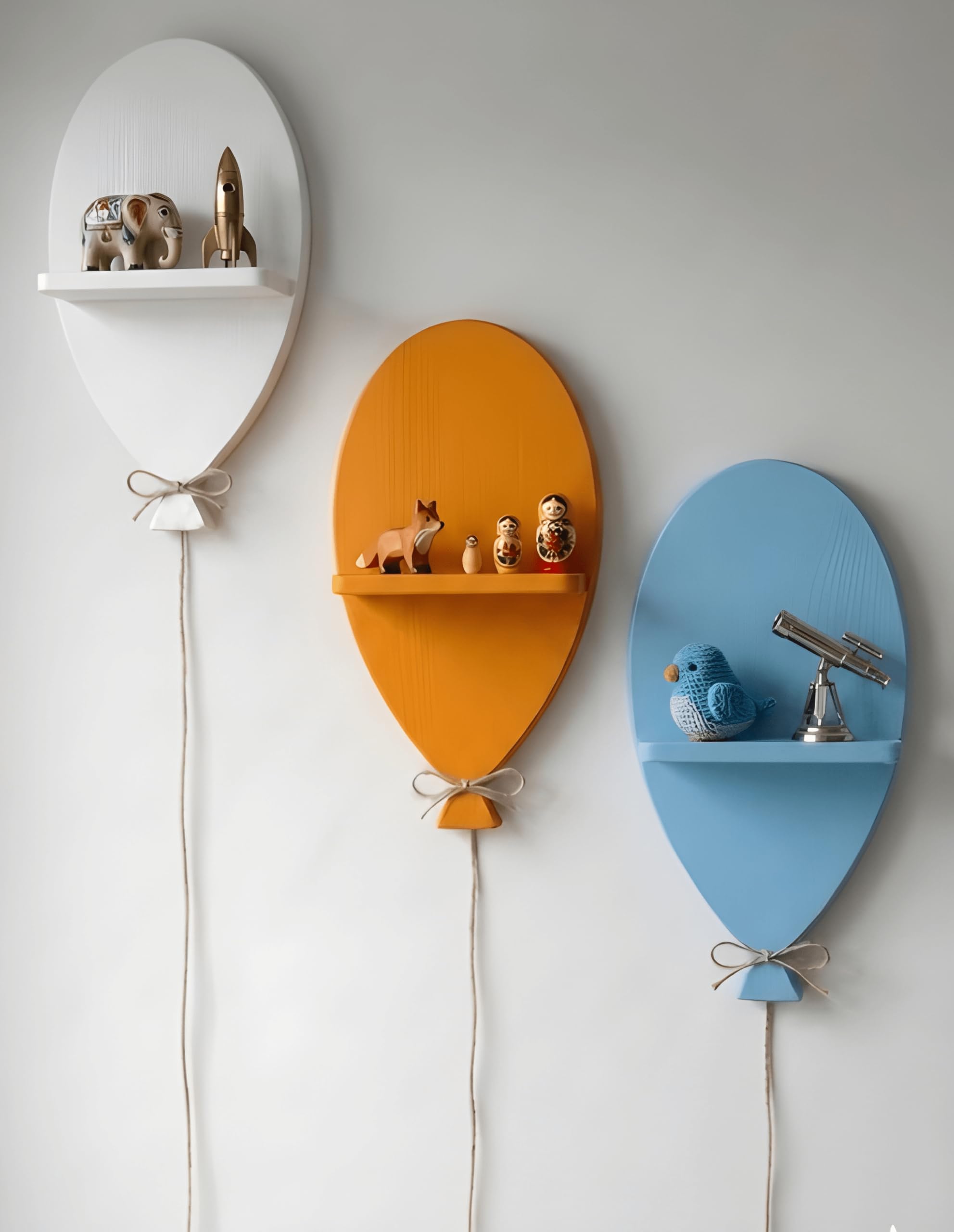 Wooden Wall Decor Flower Pot Shelf, Balloon Shelves Wood Material, for Home,Office, Living Area and Indoor Use-image-15