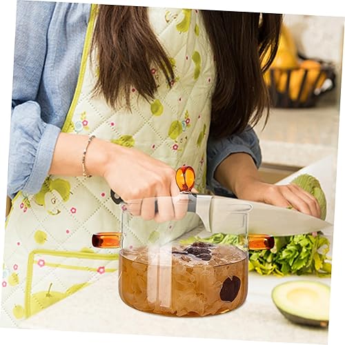 Miniatura 3 de Tapa de olla de vidrio resistente al calor Olla de sopa de doble manija para cocinar utensilios de cocina para fideos de sopa
