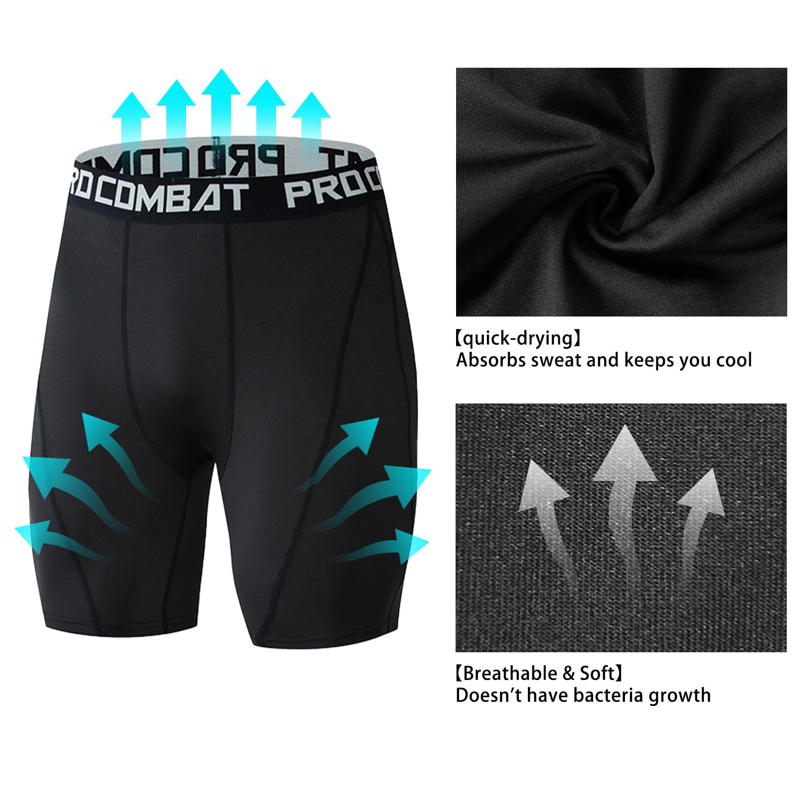 NuCamper Pantaloncini da Ciclismo da Uomo, Pantaloni Corta Compressione, Pantaloncini da Corsa Traspiranti ad Asciugatura Rapida, Sportivi Pantaloncini per Running