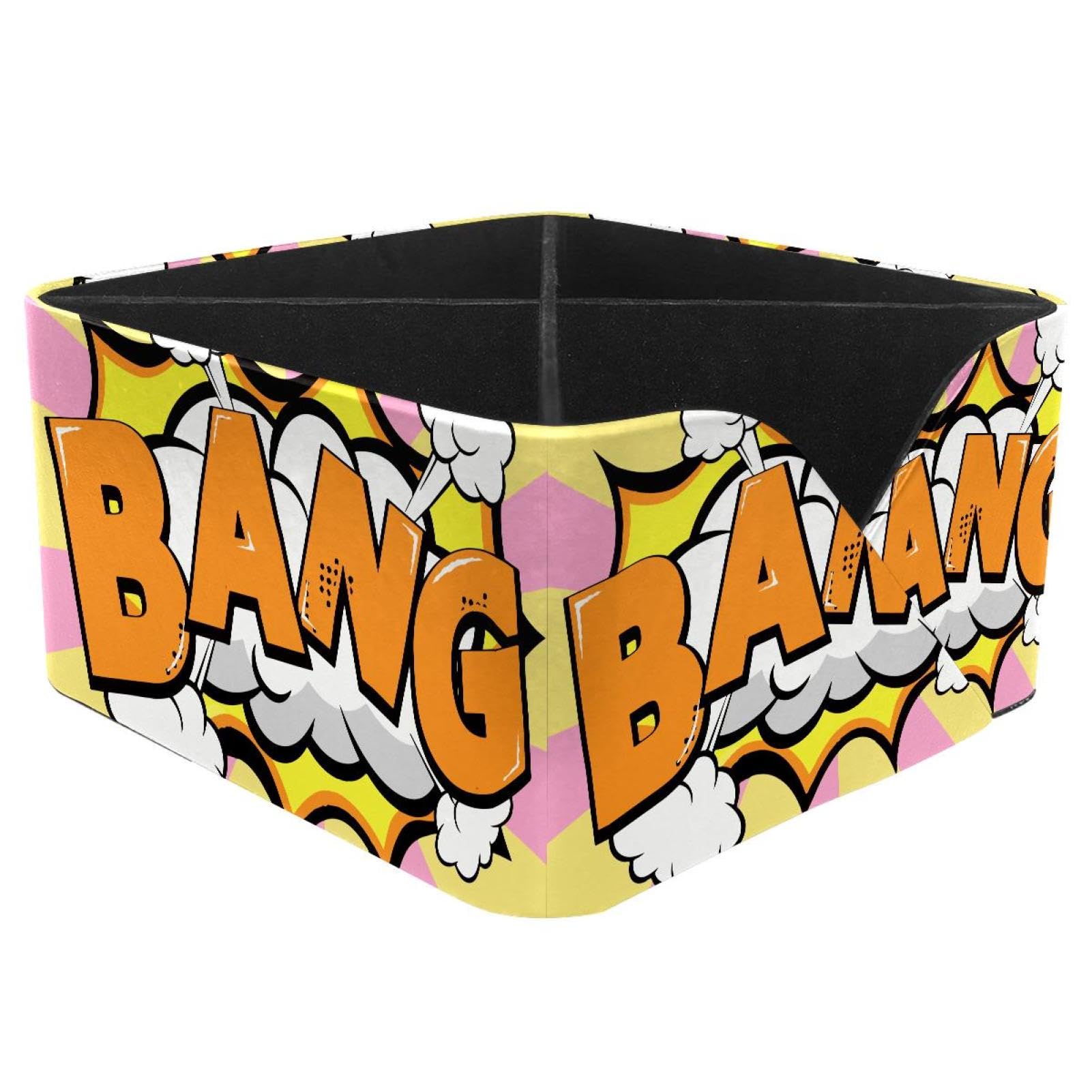 KengjuTesu BANG Speech Bubble Desktop Organizer Pen Holder, Rectangular Pencil Cup for Office, Study and Makeup Stations