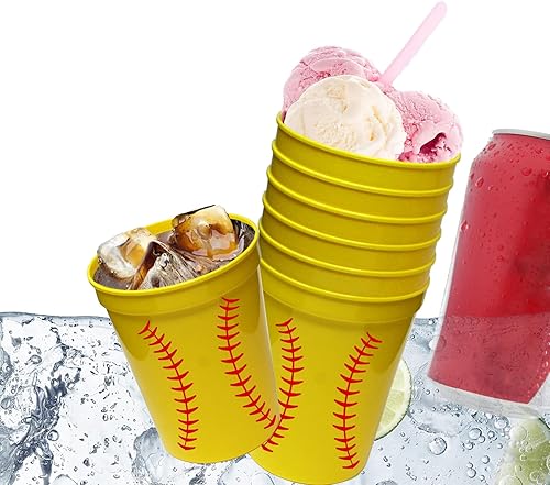 Miniatura 5 de 24 vasos de plástico deportivos para fiestas de Mario de 12 onzas, tazas de plástico reutilizables amarillas para decoración de fiesta de Mario para