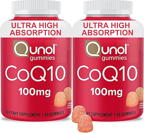 Qunol CoQ10 - Gomitas CoQ10 de 100 mg, deliciosos suplementos de gomitas, ayuda a apoyar la salud del corazón, veganas, sin gluten, ultra alta