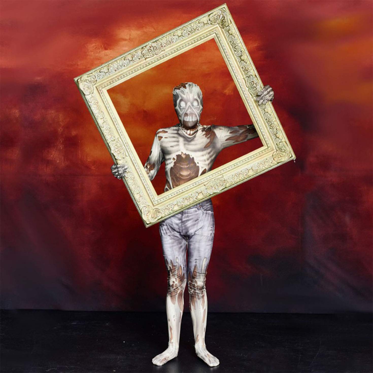 Morphsuits Kombinezon Zombie Potwora dla Dzieci - Brązowy Halloweenowy Strój Żywego Trupa, Rozmiar L