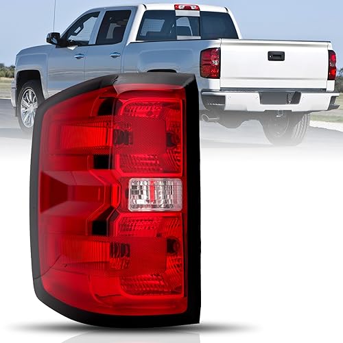 Conjunto de luz trasera compatible con Chevy Silverado 1500 2500HD 3500HD 2014-2018, GMC Sierra 3500HD lado izquierdo sin bombilla