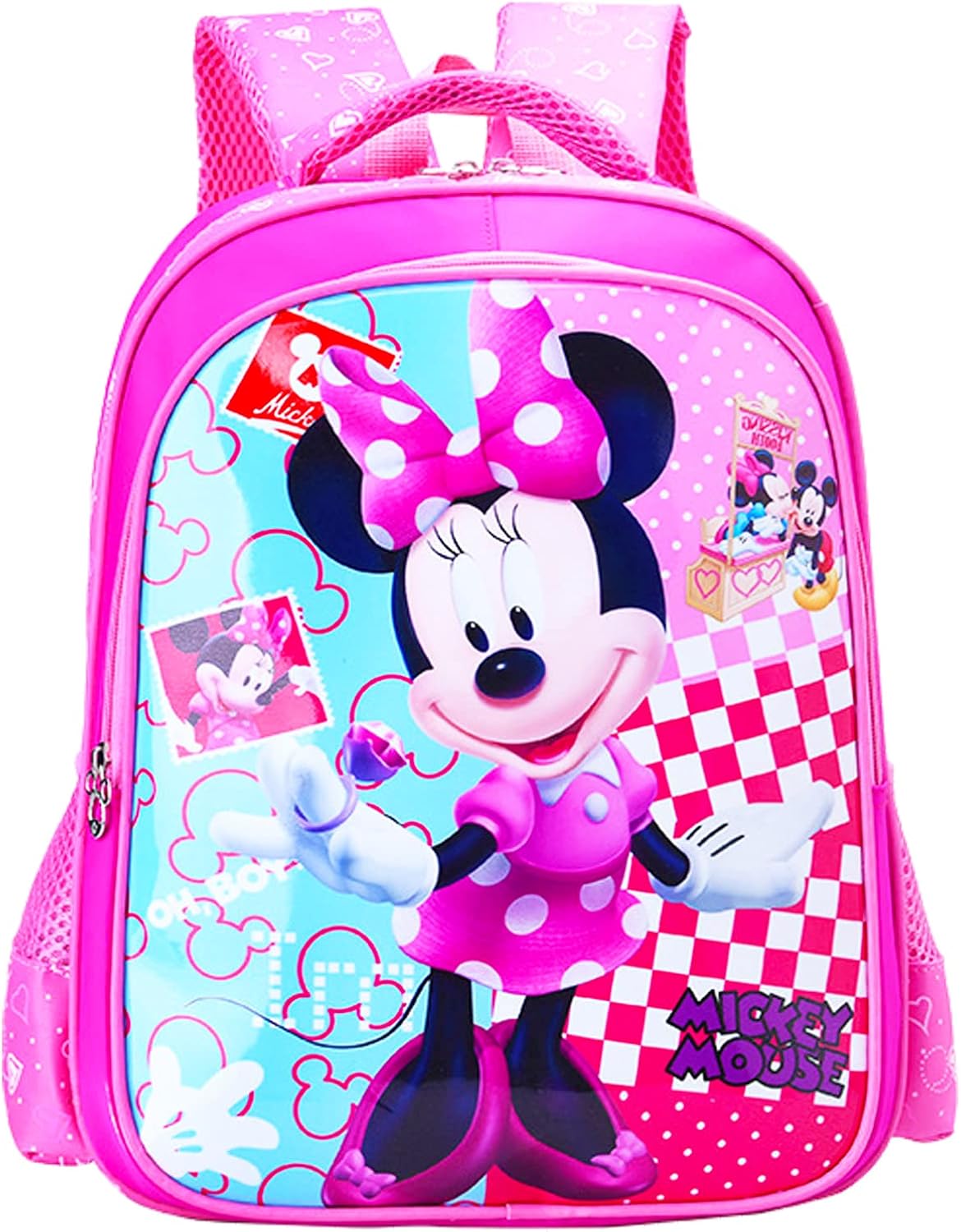BJPERFMS Mochila Infantiles Minnie Mouse, Mochila Niño Minnie Mouse, Mochilas Escolares Minnie, Impermeable, para Chico Niña Chica Preescolar Primaria Guardería