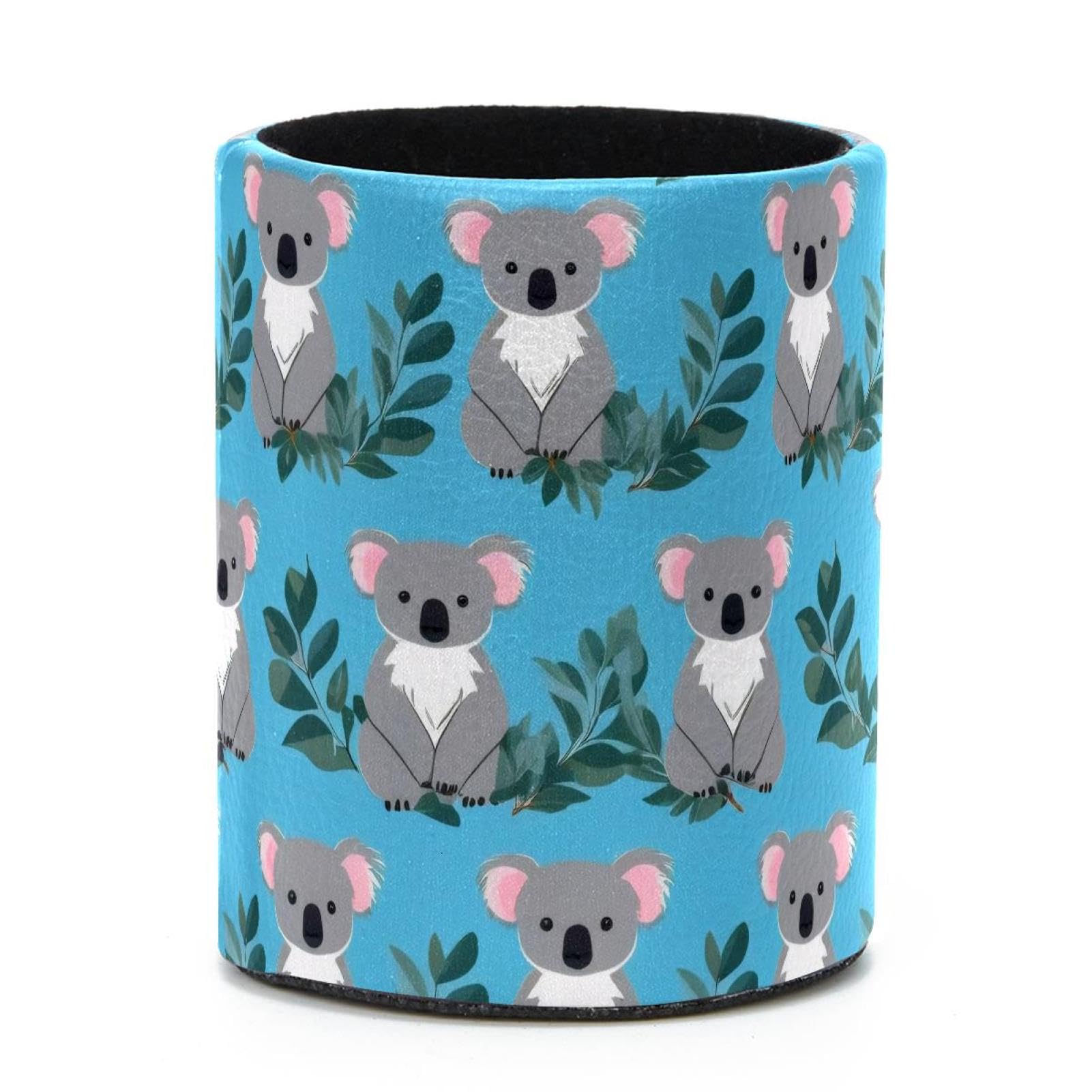 VAPOKF Round Pencil Holders for Desk, Cute Koala Pen Holders Pen Pot Makeup Brushes Storage Desktop Stationery Supplies Organiser for Home Office
